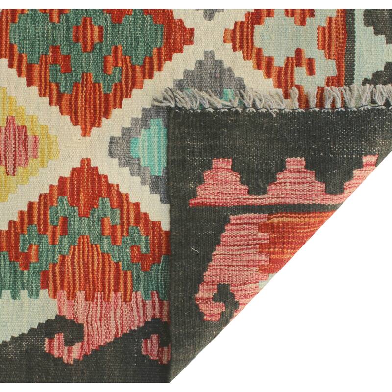 Flatweave Alvord Red/Charcoal Rug - 2'7" x 4'2"
