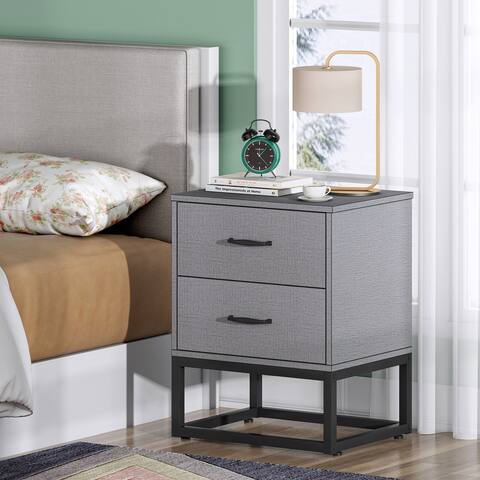 Nightstands End Table with 2 Drawers for Bedrooms