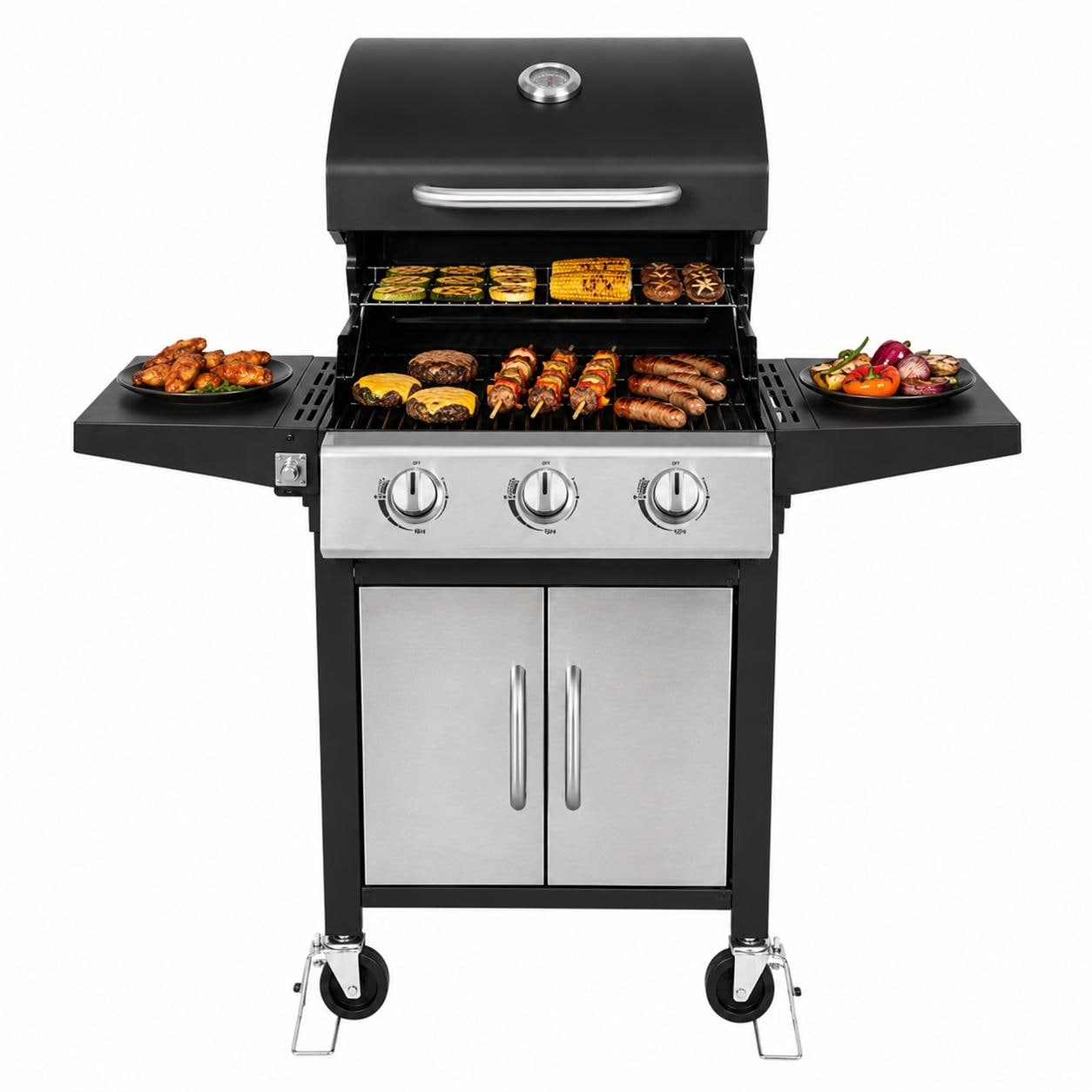 3-Burner 30000 BTU Stainless Steel Propane BBQ Grill
