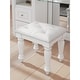 preview thumbnail 1 of 4, Signature Design by Ashley Trindura White Vanity Stool - 19"W x 16"D x 18"H 19"W x 16"D x 18"H - White