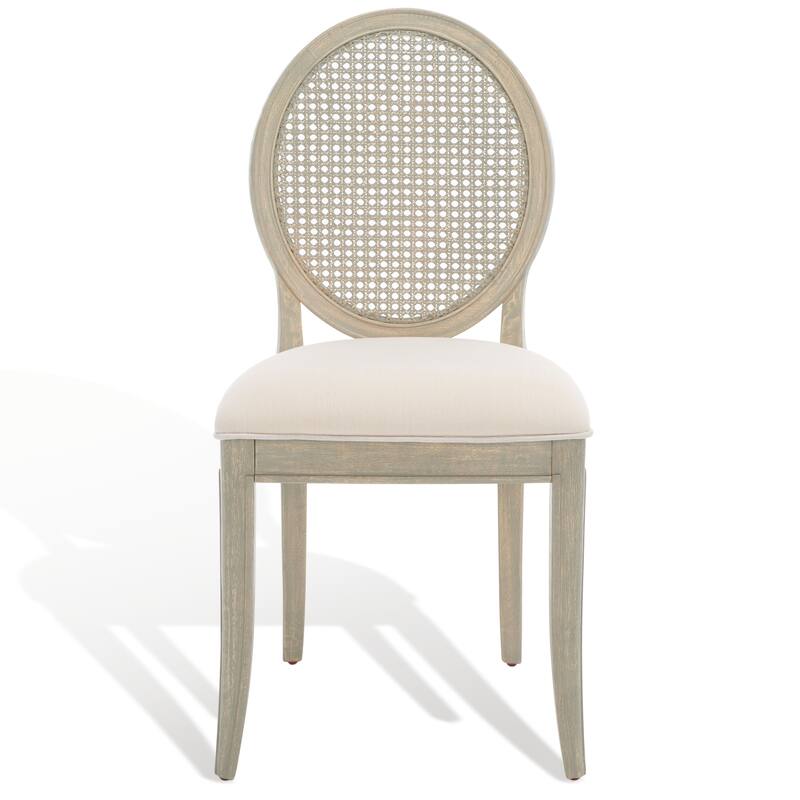 SAFAVIEH Couture Matthildi Rattan Back Dining Chair (Set of 2) - 19 In W x 22.5 In D x 38.5 In H - 19Wx23Dx39H
