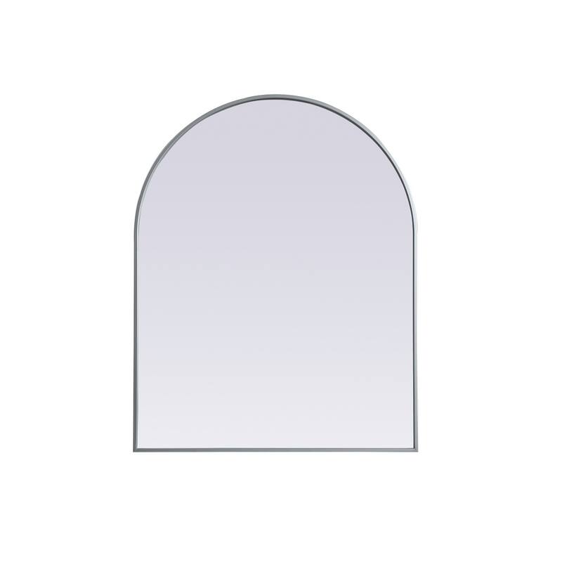 Indigo Home Metal Frame Arch Mirror 33x42 Inch - Silver