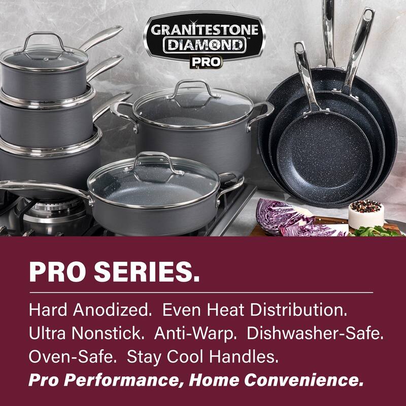 Granitestone Diamond Pro 13 Piece Nonstick Pots and Pans Cookware Set
