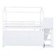 preview thumbnail 11 of 16, Twin Size Wood House Loft Kids Bed with Slide, Storage Shelves, Climbing Ramp & Adjustable Light, Safety Guaranteed, Wood Color