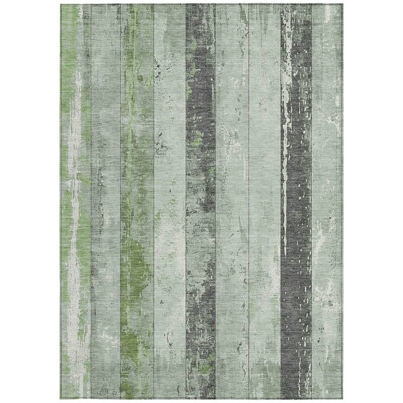 HomeRoots Striped Transitional Rectangle Outdoor Rug
