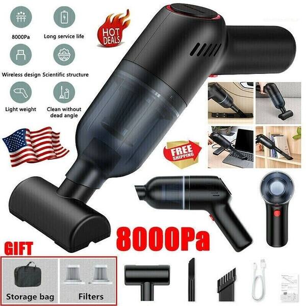 8000pa Powerful Cleaner Wet Dry Strong Suction Handheld Car Vacuum On