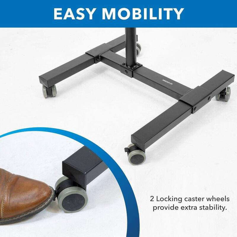 Mount-It! Mobile Projector Stand, Rolling Height Adjustable Laptop and Projector Presentation Cart and Trolley, Black