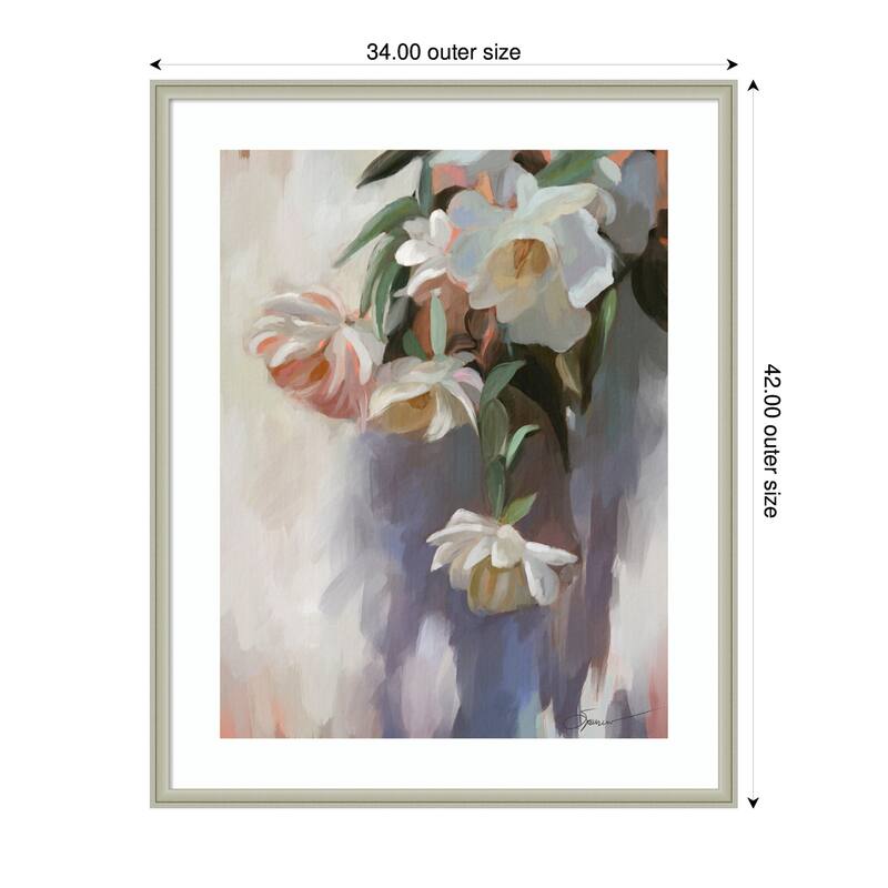 Kate and Laurel Framed Art Dangle Thumb Pastel Flower Bouquet by Mary Sparrow