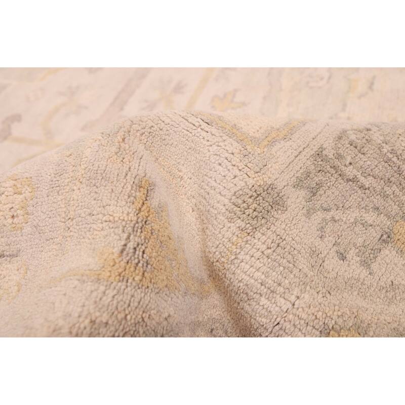 ECARPETGALLERY Hand-knotted Royal Oushak Light Grey Wool Rug - 9'1 x 8'9