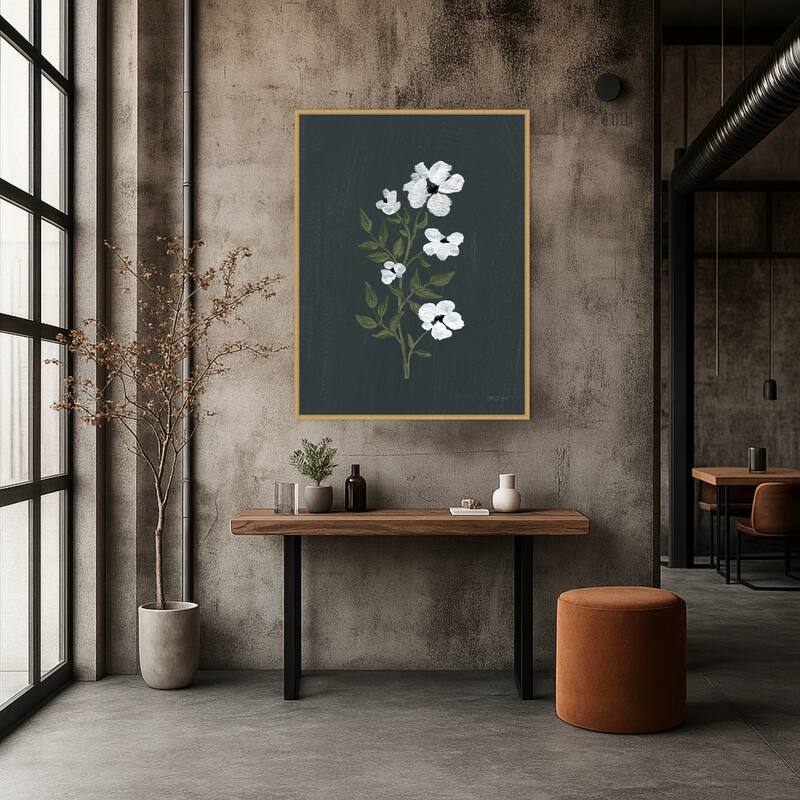 Pretty Little Flower III Black by Yvette St. Amant Framed Canvas Wall Art Print