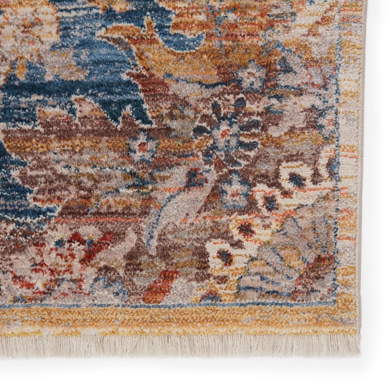 Jemsa Medallion Blue/ Orange Area Rug