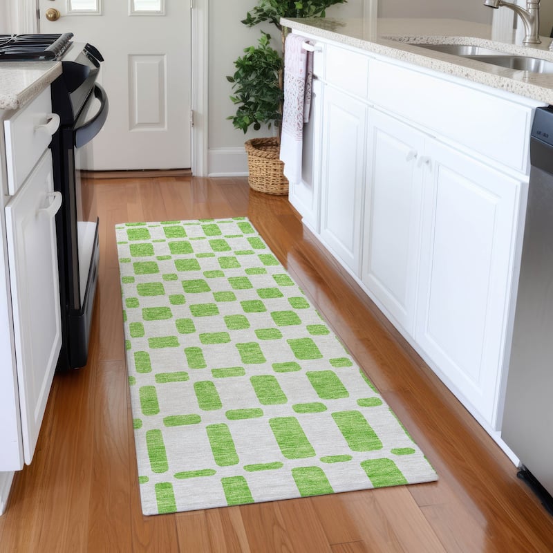 Premium Washable Super Soft Modern Hope Mayfield Rug - Lime - 2'3" x 7'6"