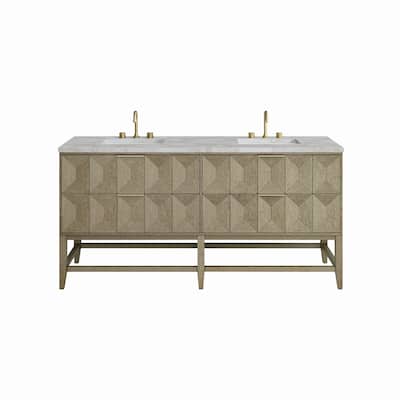 James Martin Vanities D100-V72-3VSL Emmeline 72" Double Basin Ash Wood