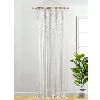 Lush Decor Boho Macrame Textured Cotton Window Curtain/Room Divider/Doorway/Wall Decor