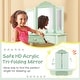 preview thumbnail 10 of 21, Gymax Kids Vanity Set Makeup Table & Chair Tri-folding Mirror Sweet