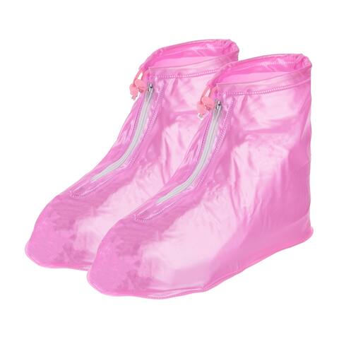 Waterproof Shoes Cover, 1 Pair Reusable Overshoes Rain Boot w Zipper