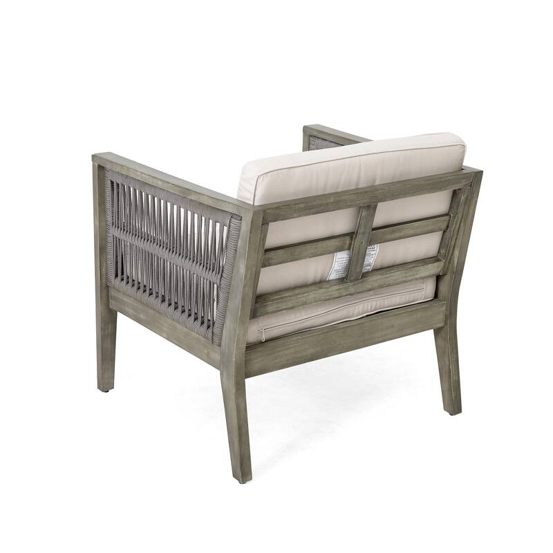 Remy Outdoor Acacia Wood 4 Pieces Patio Chat Set by Christopher Knight Home