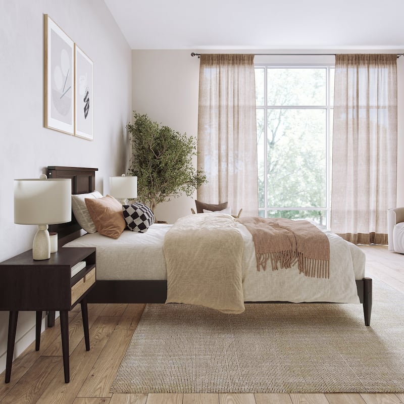 Charlotte Solid Wood Low Profile Platform Bed