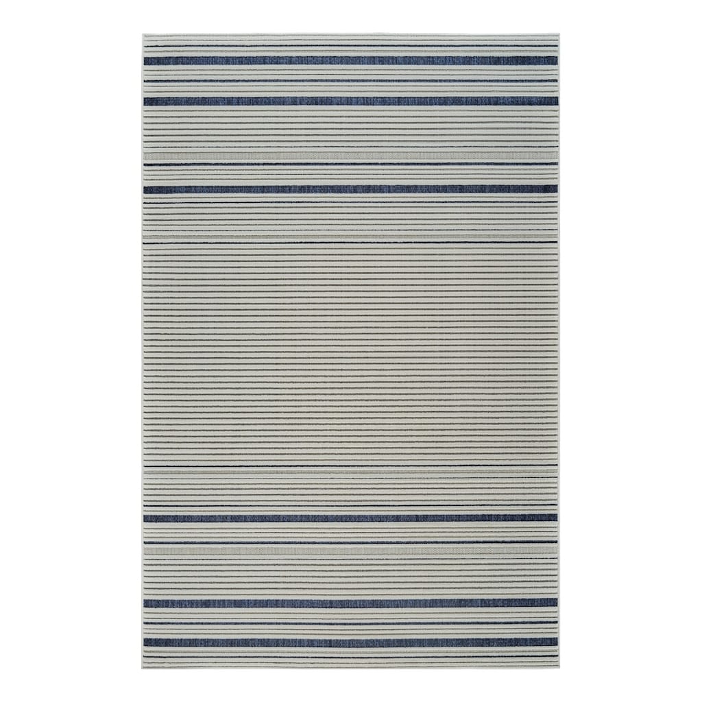Max Stripe Weather Resistant Current & Stylish Outdoor Rug