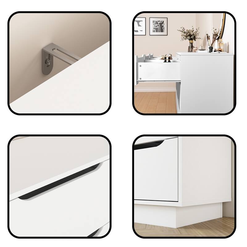 Large Modern Floor Dresser of Drawers in White