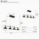preview thumbnail 6 of 12, Modern Linear 4-Light 38.5" L Black Gold Bowl-shaped LED Chandelier Industrial Metal Kitchen Island Lights for Dining Room