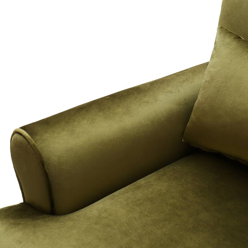 Circular Arm Chairs Living Room Accent Chair Lounge Chair with Roman Column Legs