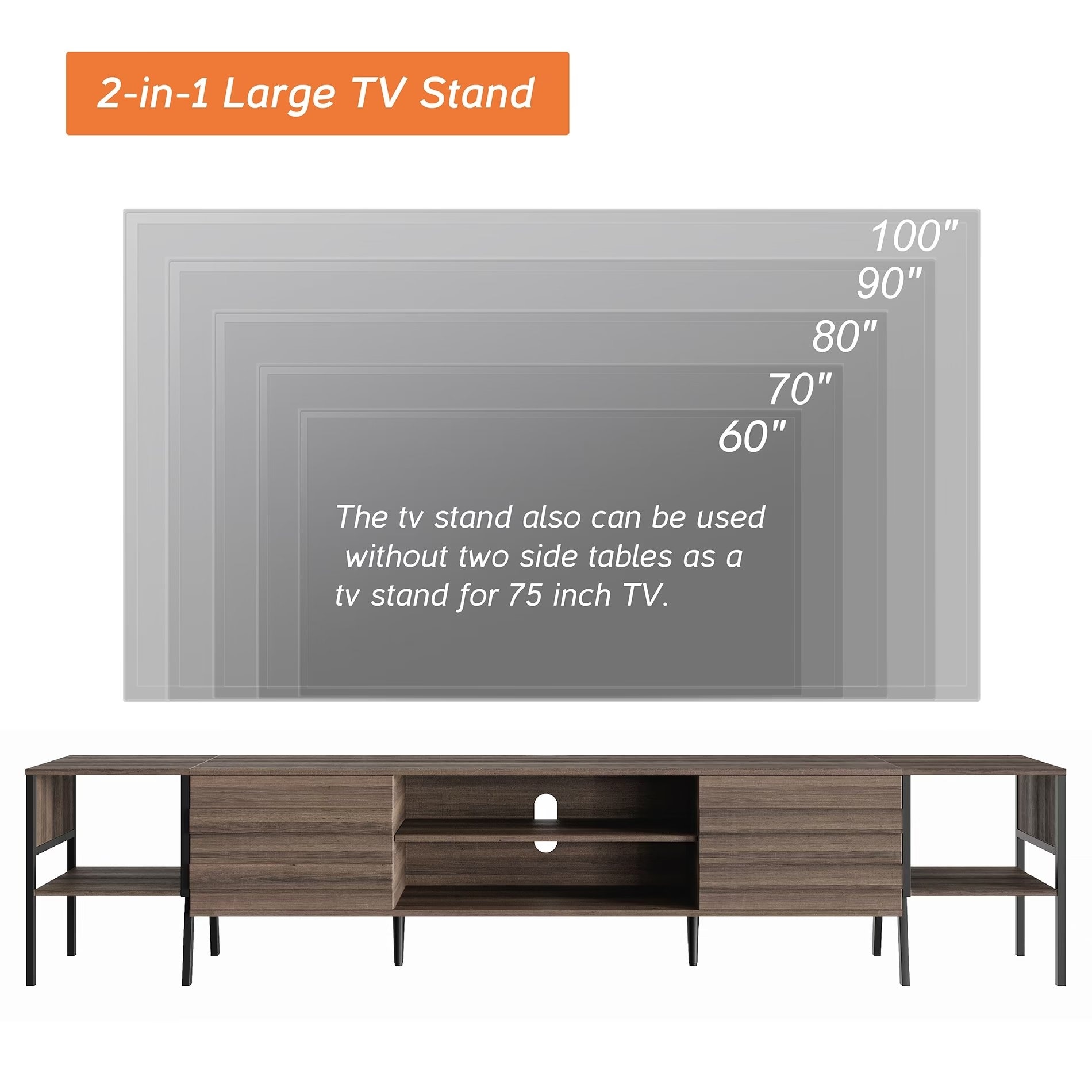 Mid Century TV Stand for 55 105 Inch TV Modern Media Console
