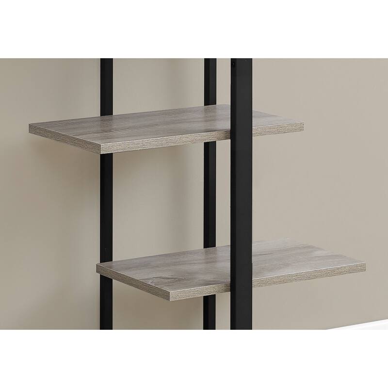 Bookshelf, Bookcase, Etagere, 5 Tier, 60"h, Office, Bedroom, Laminate, Metal, Contemporary, Modern