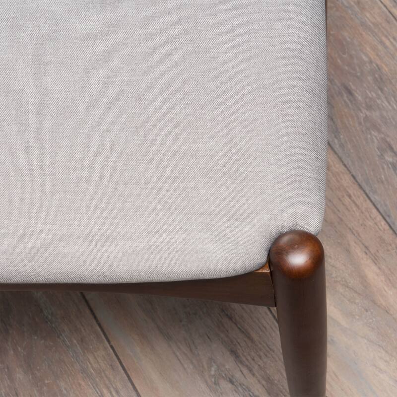 Fabric Upholstered Dining Seats, Rubberwood Frame Dining Chairs, Dining Room Dining Chairs with Rubberwood Legs (Set of 2)