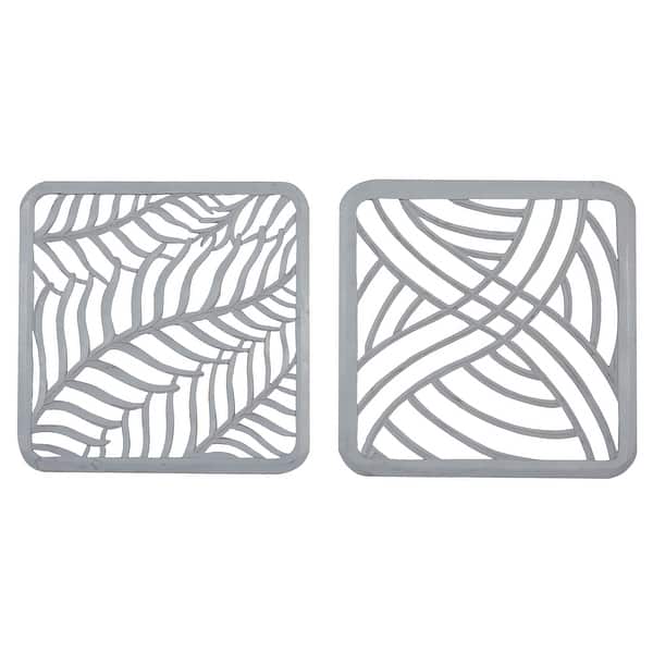 Grey MDF Eclectic Wall Decor Abstract (Set of 2) - On Sale ...
