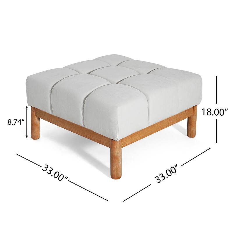 Christopher Knight Home - Biscuit Modern Upholstered Tufted Ottoman with Deep Cushion Design
