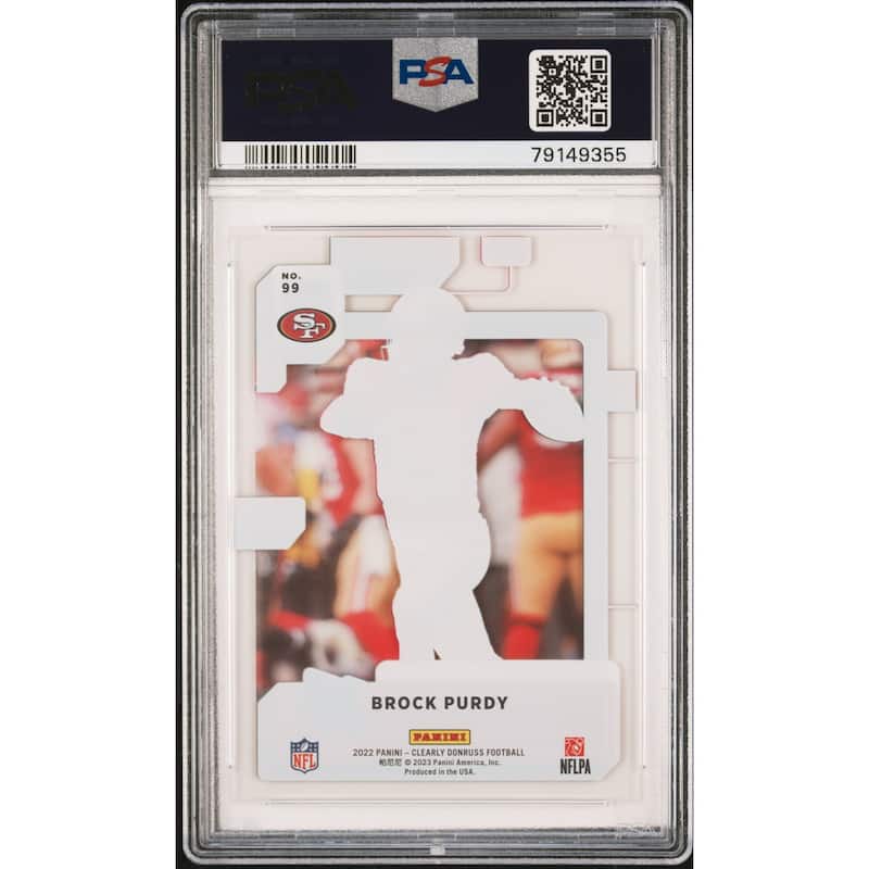 Brock Purdy 2022 Panini Clearly Donruss Rookie Card #99 Graded PSA 9 - 8'6" x 11'6"