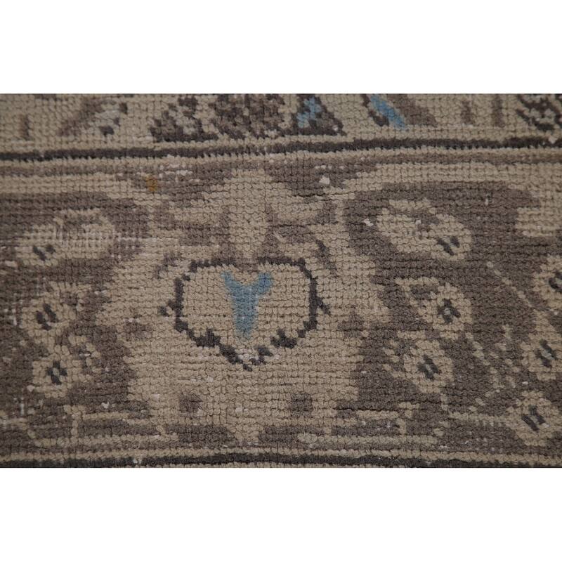 Distressed Tabriz Persian Area Rug Handmade Vintage Wool Carpet - 6'5" x 9'4"