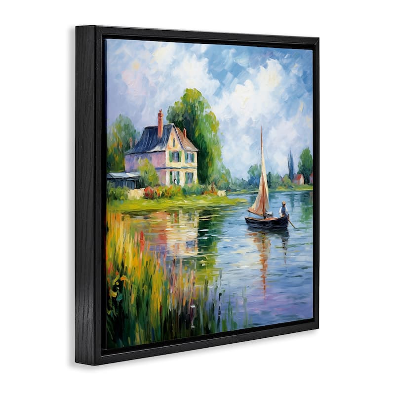 Stupell Boat Drifting Near Shore Framed Floater Canvas Wall Art Design By Heidi Kuntz