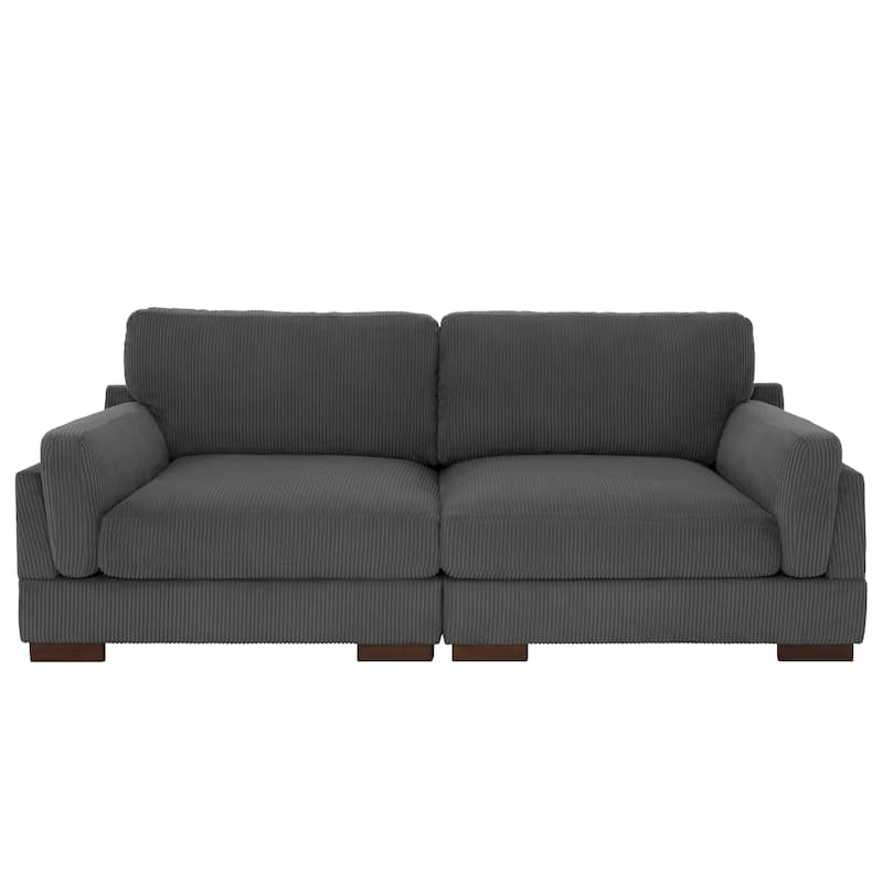 Modern 90 inch Corduroy Loveseat Deep Seat Sofa
