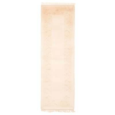 ECARPETGALLERY Hand-knotted Color Transition Beige Wool Rug - 2'8 x 8'4