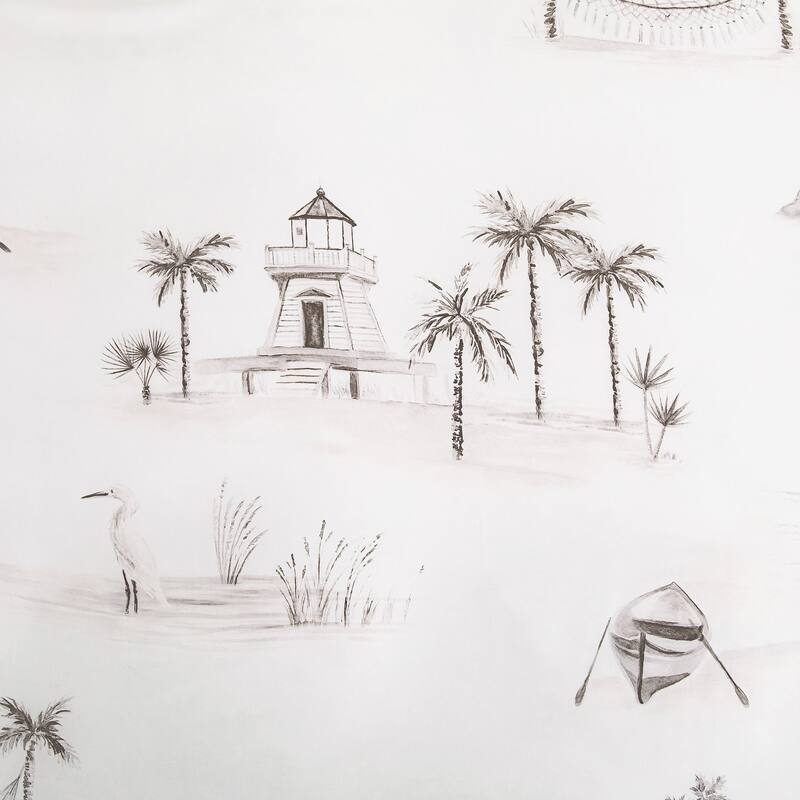 HiEnd Accents 100% Lyocell Seaside Watercolor Toile Comforter Set, 3PC