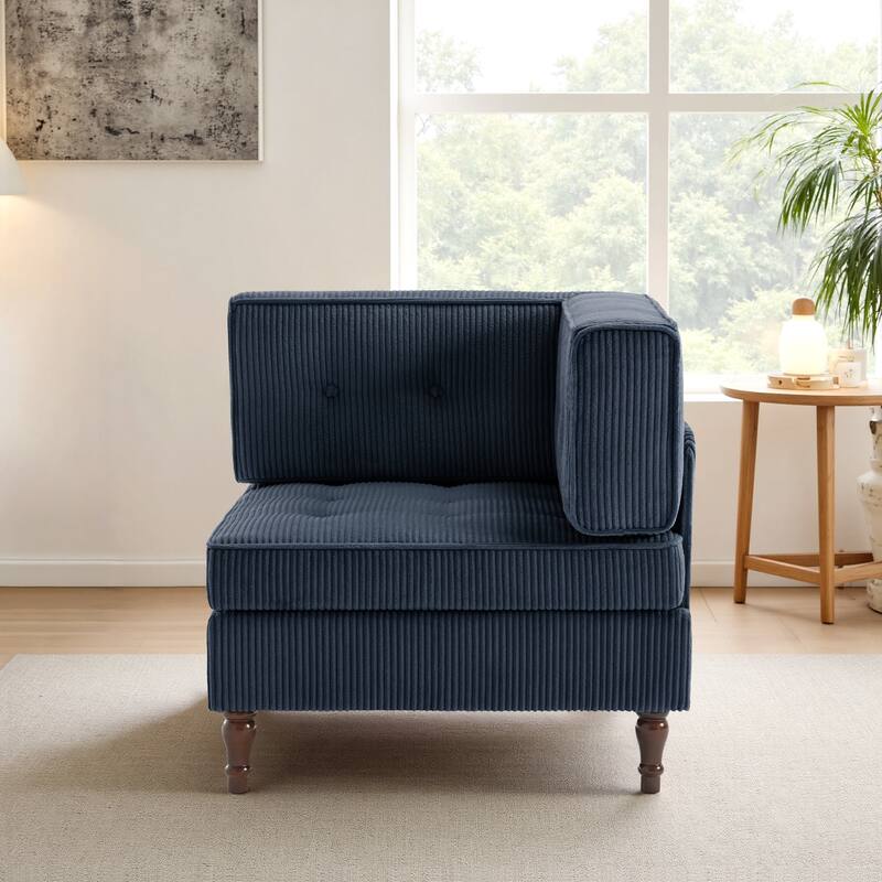 Modern Corduroy Corner Armchair Armless Chair sofa