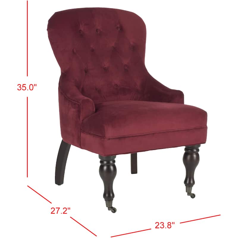 SAFAVIEH Chrissy Tufted Beige Petite Arm Chair - 23.6" x 28.7" x 34.6" - 24Wx29Dx35H