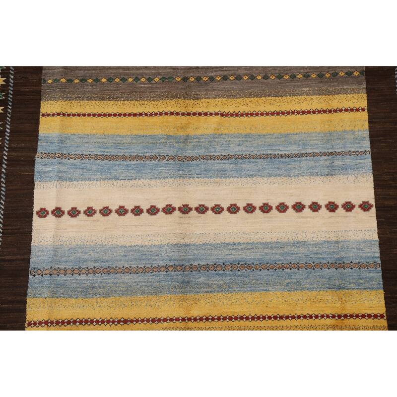 Gabbeh Kashkoli Oriental Area Rug Hand-knotted Wool Carpet - 6'5" x 8'3"