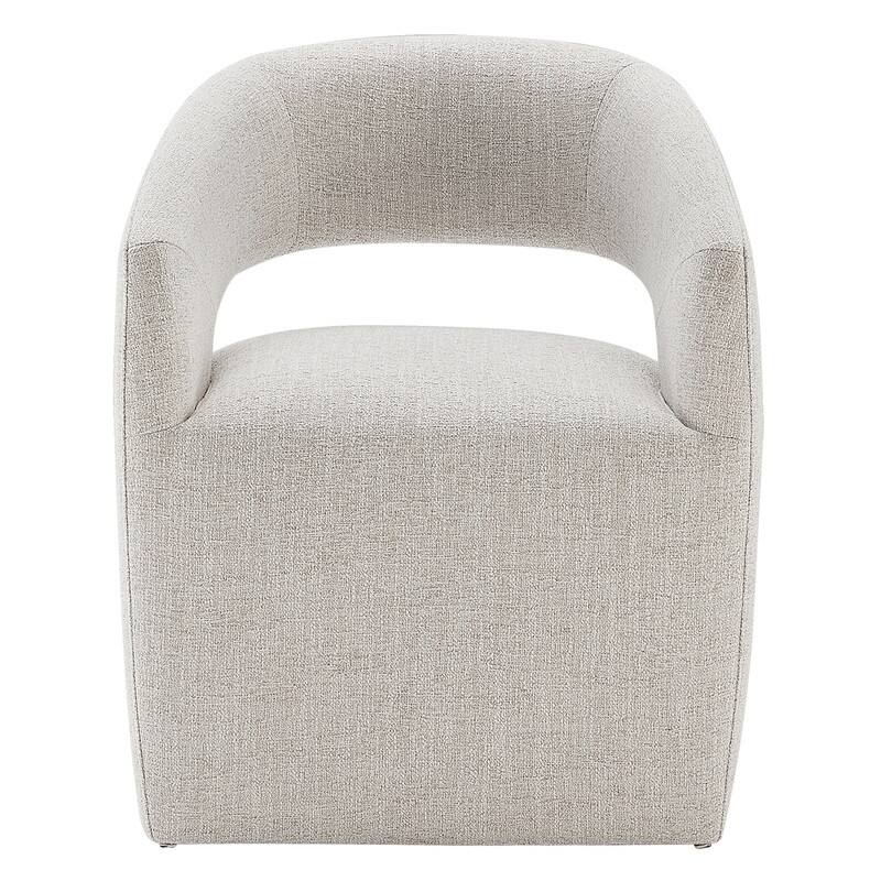 Spruce & Spring Joey Barrel Accent Chair with Casters for Living Room, Office, or Reading Nook