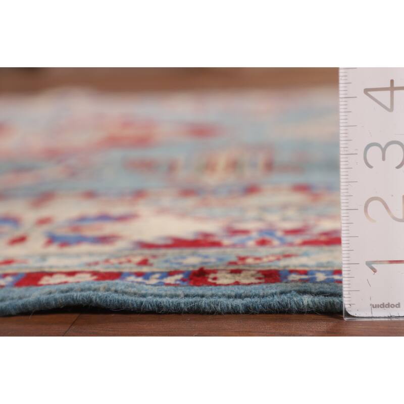 Light Blue Kazak Oriental Area Rug Hand-Knotted Wool Carpet - 5'9" x 8'1"