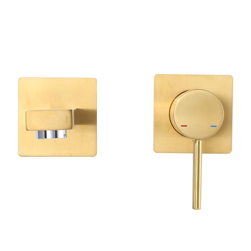 WOWOW Wall Mount Single Handle Bathroom Faucet - Brushed Gold