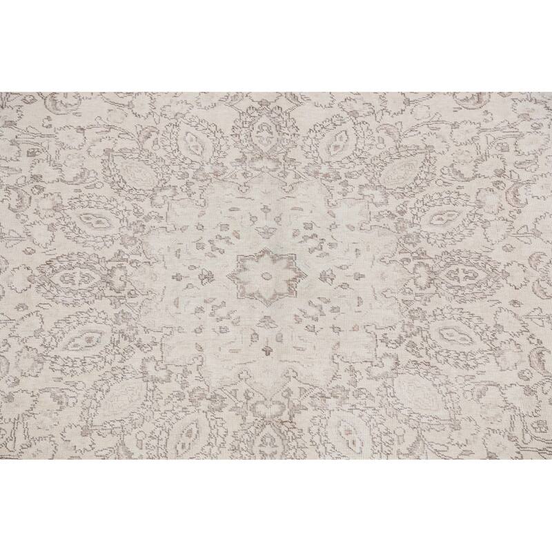 CLEARANCE Distressed Muted Tabriz Persian Wool Area Rug Handmade - 6'9" x 9'10"