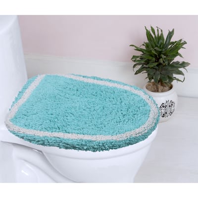 Home Weavers Allure Collection Cotton Soft, Water Absorbent Toilet Seat Lid Cover, Machine Washable 18"x18" Toilet Lid Cover