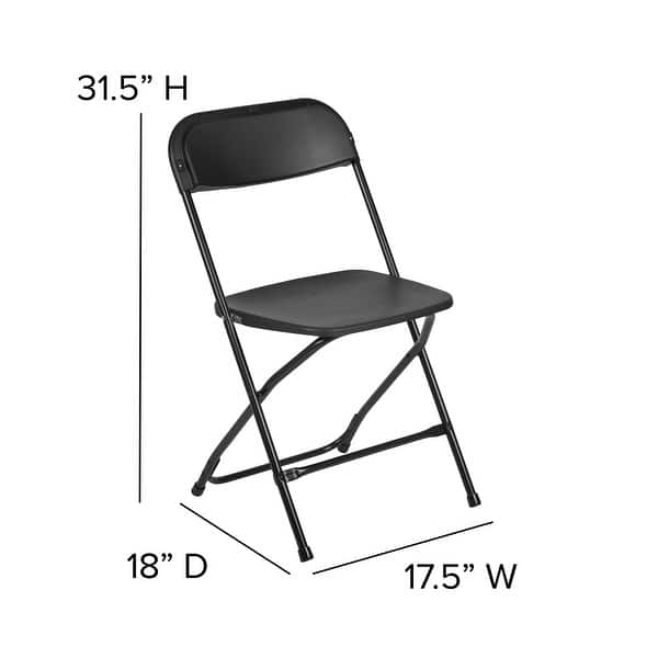 dimension image slide 1 of 7, 10 Pack 650 lb. Capacity Premium Plastic Folding Chair
