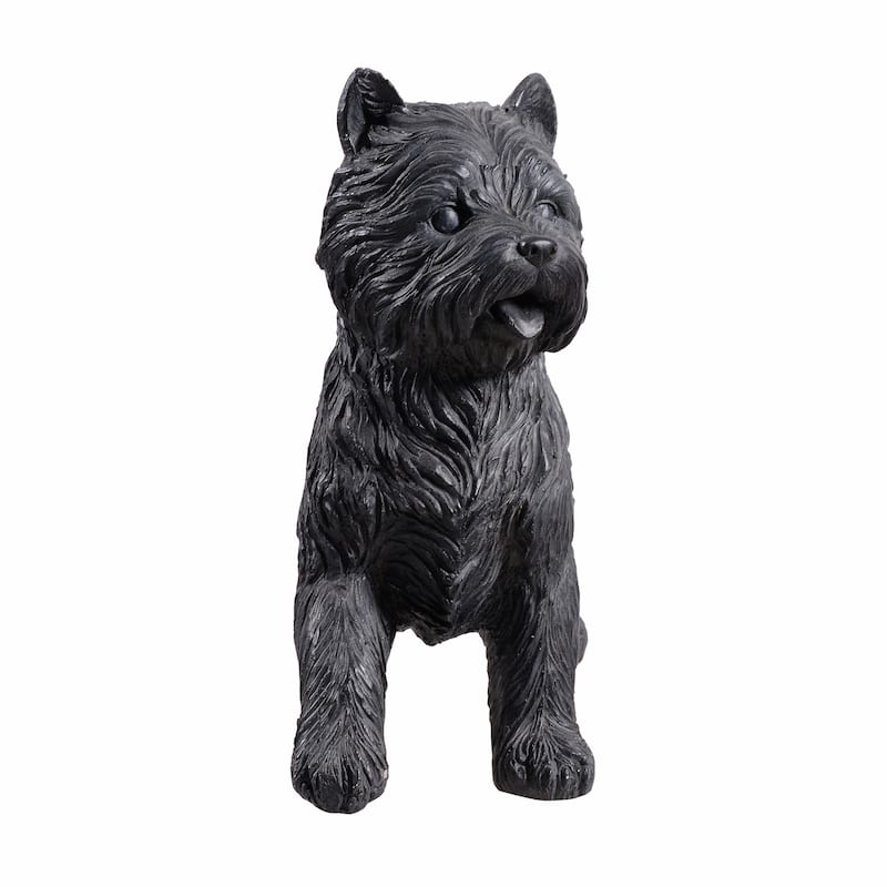 Cairn Terrier Dog Outdoor Garden Statue - 15" - Black