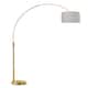 Orbita 81"H LED Dimmable Retractable Arch Floor Lamp, Bulb included, Antique Brass Finish - Drum_TanShade