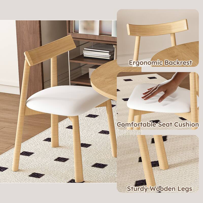 Extendable Round Dining Table Set for 2-6: 43" to 58" Oak Finish Expandable Table with Carbon Steel Base & Wood Chairs