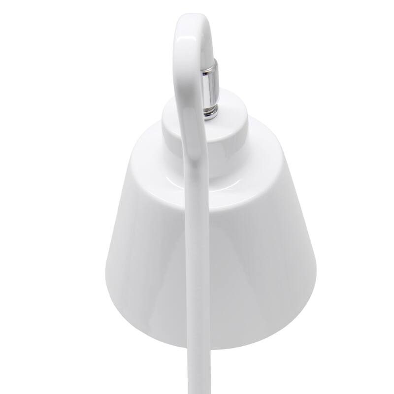 Desk Lamp with Looped arm and Adjustable Cone Shade - 16" - White